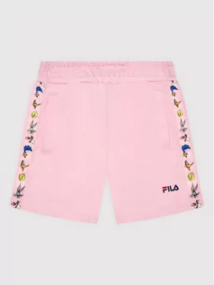 Spodnie i spodenki dla dziewczynek - Fila Szorty sportowe Laer FAK0036 Różowy Regular Fit - grafika 1