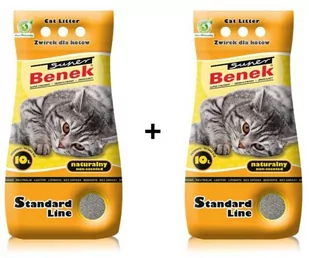 SUPER BENEK - ZESTAW Żwirek higieniczny dla kotów naturalny żółty 2 X 10l - Żwirek dla kotów - miniaturka - grafika 1