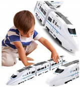 Pociągi dla dzieci - Duży Elektryczny Pociąg Na Na Baterie Kolejka Auta - miniaturka - grafika 1