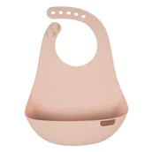 Śliniaki i fartuszki - Śliniak silikonowy LOVI Nude z kieszonką i zapięciem - miniaturka - grafika 1