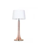 Lampy stojące - 4concepts Abażurowa LAMPA stołowa LOZANNA TRANSPARENT COPPER L214382230 nocna LAMPKA stojąca do sypialni biała L214382230 - miniaturka - grafika 1