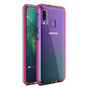 Etui i futerały do telefonów - Spring Case pokrowiec żelowe etui z kolorową ramką do Samsung Galaxy A20e ciemnoróżowy - miniaturka - grafika 1