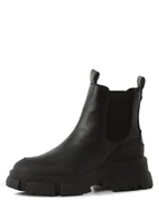Botki damskie - Steve Madden Skórzane kozaki Kobiety skóra czarny jednolity, 39 - miniaturka - grafika 1