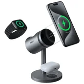 Ładowarki do telefonów - AUKEY magnetyczna ładowarka 3w1 z chłodzeniem MagFusion 3in1 PRO - miniaturka - grafika 1