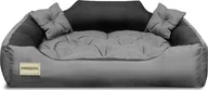 Legowiska dla psów - Trixie Legowisko z mikrofibry 100x80 / 115x95 cm szaro-czarne - miniaturka - grafika 1