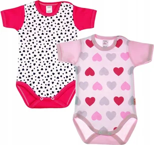 Body KRÓTKI rękaw 2PAK Serca r 98 KLEKLE - Body dla niemowląt - miniaturka - grafika 1