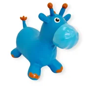 Skoczki dla dzieci - Skoczek Gumowy Pompowany Premium Żyrafa niebieska + pompka - miniaturka - grafika 1