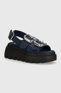 Steve Madden sandały Transporter damskie kolor granatowy na platformie SM11003060 - Sandały damskie - miniaturka - grafika 1
