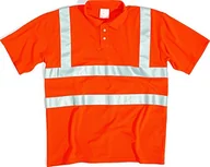Odzież robocza - Delta Plus Polo ostrzegawcze z krótkimi rękawami z poliestru kołnierz zapinany na guziki 160 g/m2 pomarańczowy fluo rozmiar M OFFSHORTM OFFSHORTM - miniaturka - grafika 1