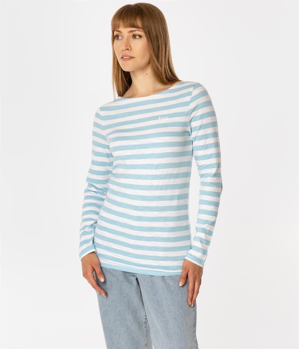 Longsleeve damski w paski HILARY 1080 SKY BLUE-M