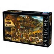 Puzzle - D-Toys Puzzle 1000 Brueghel, Przysłowia - - miniaturka - grafika 1