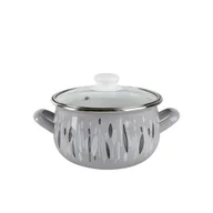 Garnki - Garnek emaliowany pyza AUTUMN szary pokrywka 16 cm 2,2 l - miniaturka - grafika 1
