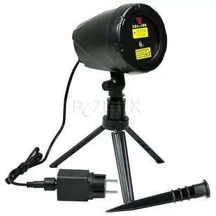 Polux Projektor laser TOP-A1a plastik 5 trybów czarny 12 cm + zasilacz SANICO 308948 - Lampy ogrodowe - miniaturka - grafika 1