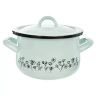 Garnki - Orion Garnek emaliowany KWIATY 16cm pokrywa gaz indukcja 113152 - miniaturka - grafika 1