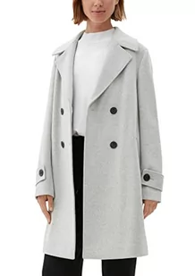 s.Oliver BLACK LABEL Płaszcz damski z długim rękawem, jasnoszary, 46 - Płaszcze damskie - miniaturka - grafika 1