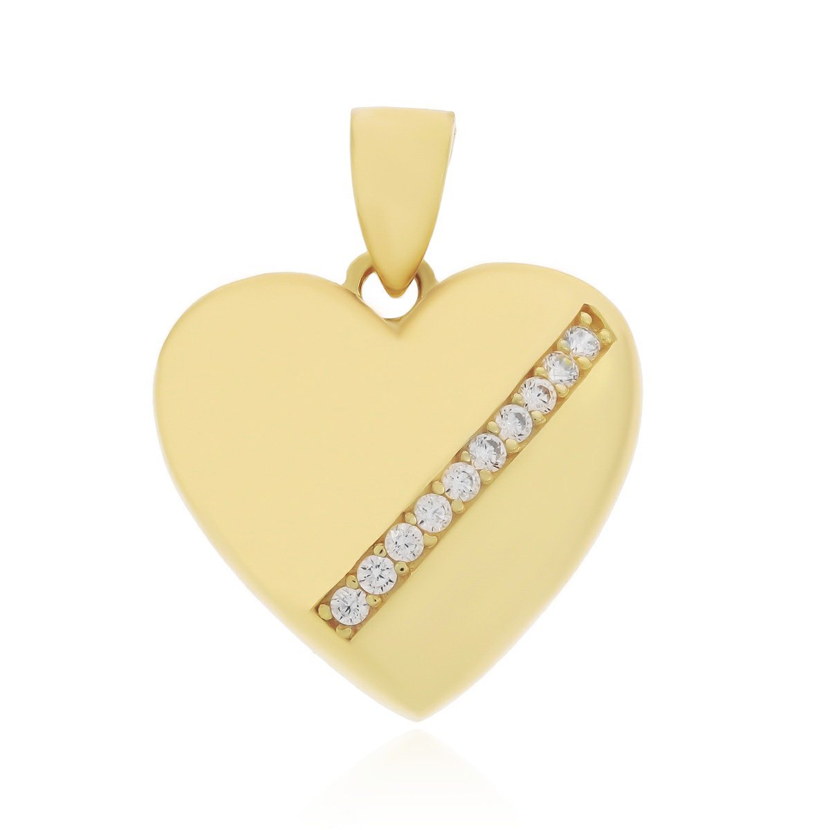 Złota zawieszka serce z cyrkoniami pr. 333
