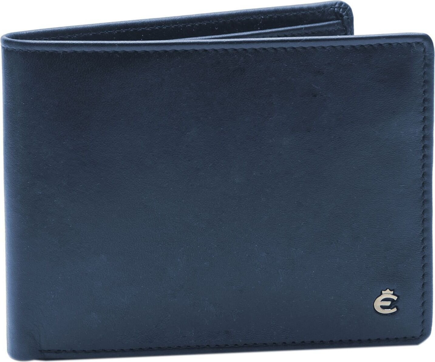Skórzany portfel Esquire Harry RFID Wallet Quer z klapką w kolorze granatowym