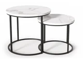 Ławy i stoliki kawowe - Zestaw Stolików Kawowych OREO Biały EAN: 5905248108189 - miniaturka - grafika 1