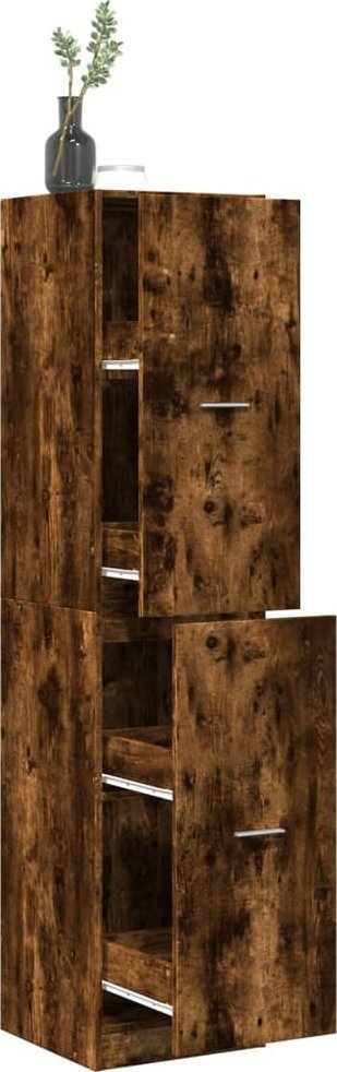 vidaXL Szafka apteczna,przydymiony dąb, 40x41x174,5 cm