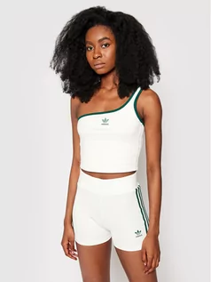 Koszulki i topy damskie - Adidas Top Asymmetric H56465 Biały Regular Fit - grafika 1