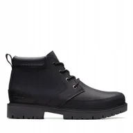 Botki męskie - Trapery skórzane męskie Clarks Rossdale Mid 261734547 wygoodne czarne 43 - miniaturka - grafika 1