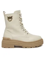 Botki damskie - PINKO Trapery Mia 11 SD0141 P001 Écru - miniaturka - grafika 1