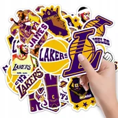 Szkolne artykuły papiernicze - NAKLEJKI NA ZESZYT NALEPKA Z POSTACIAMI SPORT KOSZYKÓWKA LAKERS WZORY 10SZT - miniaturka - grafika 1