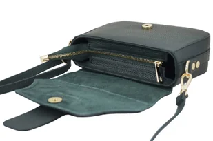 Torebka listonoszka z zamszową klapą - Zielona ciemna - Torebki damskie - miniaturka - grafika 6