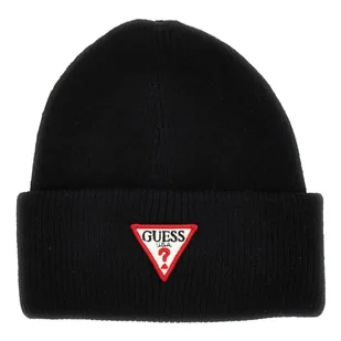 Damska Czapka zimowa GUESS BEANIE PATCH TRIANGOLO AW5234VIS01-BLA – Czarny - Czapki damskie - miniaturka - grafika 1