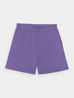 Spodnie sportowe damskie - 4F Spodenki dresowe damskie - fioletowe XS - miniaturka - grafika 1