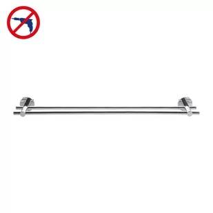 tesa TESA smooz roztwór wieszak na ręczniki (bez wiercenia, chromowany, w zestawie, wysoka siła przytrzymująca (do 12 kg), 50 MM X 640 MM X 115 MM) - Półki łazienkowe - miniaturka - grafika 1