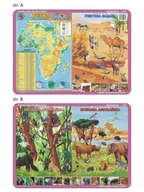 Podkładki na biurko - Nieprzypisany Podkładka edukacyjna Afryka mapa fizyczna zwierzęta $189 pustynia Sahara dżungla sawanna VISA003 - miniaturka - grafika 1