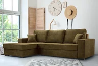 Sofy i kanapy - Sofa rozkładana z miejscem do przechowywania i funkcją spania - Sofa z automatycznym mechanizmem jezdnym, tkanina welurowa, narożnik tapicerowany, tkanina palladium, wytrzymała i wygodna 223 x 160 cm zielony - miniaturka - grafika 1