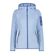 Kurtki damskie - CMP - Damska kurtka Knit-Tech ze stałym kapturem, Sky-Bianco, 46 - miniaturka - grafika 1
