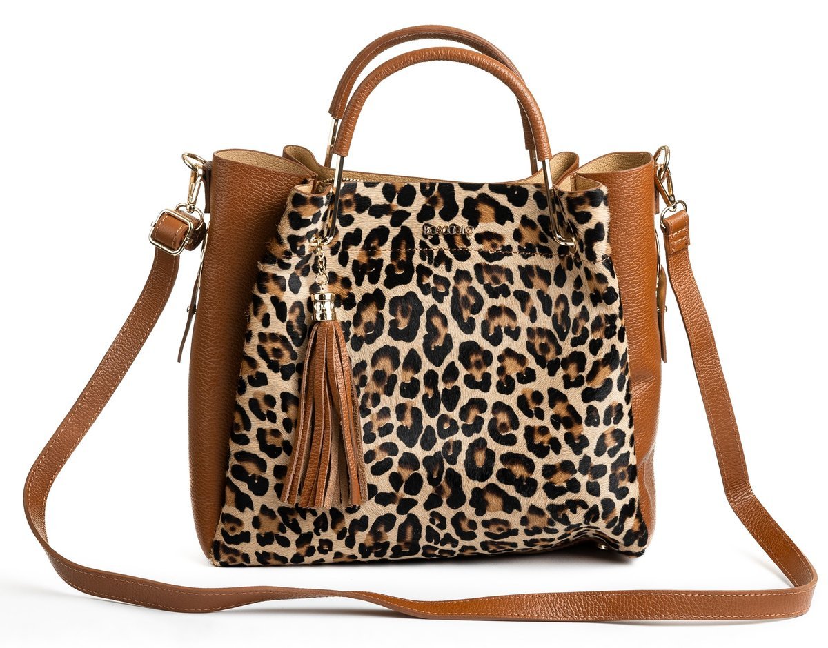 Torba skórzana - Shopper - panterka (7211) BOSCCOLO