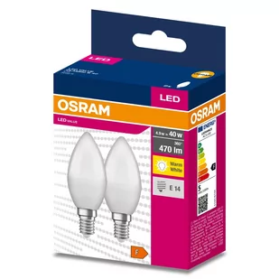 2PAK Żarówka LED E14 B35 4,9W = 40W 470lm 3000K Ciepła 220° OSRAM VALUE - Żarówki LED - miniaturka - grafika 1