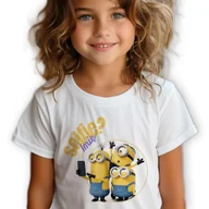 Koszulki męskie - Koszulka Dziecięca Biała SELFIE MINIONS? *TWOJE IMIĘ* Rozmiar 134-140 cm - miniaturka - grafika 1