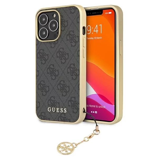 Guess 4G Charms Collection - Etui iPhone 13 Pro Max szary GUHCP13XGF4GGR