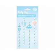 Słomki do napojów - Godan Słomki papierowe Baby Shower chłopca 20 cm 8 szt. - miniaturka - grafika 1