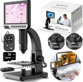 Mikroskopy i lupy - MIKROSKOP CYFROWY PROFESJONALNY 2000x 12MP 11LED EKRAN HD 7" 32GB MicroSD - miniaturka - grafika 1