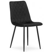 Krzesła - Czarne welurowe krzesło kuchenne - Saba 4X - miniaturka - grafika 1