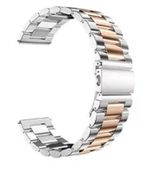 Akcesoria do smartwatchy - opaska pasek bransoleta STAINLESS Garmin GARMIN VENU 2S / VENU 3S / Vivoactive 4S / Huawei Watch GT 4 / 5 41mm / 5 PRO 42mm 18mm srebrno-rosegold - miniaturka - grafika 1