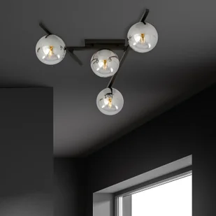 Emibig Lighting czarny krótki żyrandol szklane kule SMART 4 BLACK/GRAFIT 1104/4 nowoczesna lampa sufitowa do sypialni 1104/4 - Lampy sufitowe - miniaturka - grafika 5
