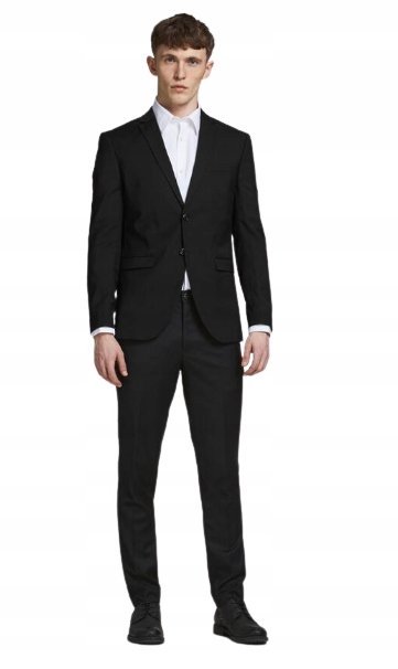 Jack&Jones Garniur Męski Czarny Elegancki Jednorzędowy 48 J2A