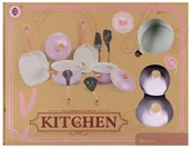 Zabawy w naśladowanie dorosłych - Naczynia kuchenne metalowe różowe - zabawka - miniaturka - grafika 1