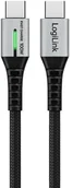 Kable USB - LogiLink USB-C 480 Mb/s, 100W 1.0m w oplocie czarny - miniaturka - grafika 1