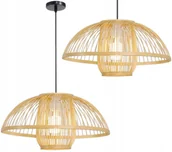 Lampy sufitowe - Lampa Sufitowa Wisząca Boho Bambusowa Pleciona Naturalna Do Salonu Sypialni - miniaturka - grafika 1