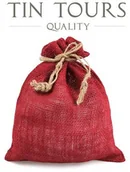 Opakowania i torebki na prezenty - CZERWONY WOREK Z JUTY 26x30 cm - miniaturka - grafika 1