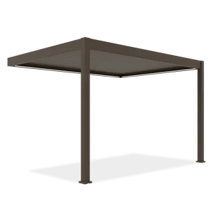 Automatyczna pergola przyścienna ELEGANCE WALL AUTOMATIC 3x4 z oświetleniem LED Taupe - Gutroof - Kratki i pergole - miniaturka - grafika 1
