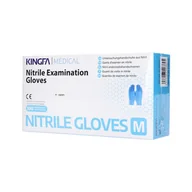 Rękawiczki jednorazowe - Kingfa Medical, Jednorazowe rękawiczki z nitrylu, Niebieski, rozmiar M, 100 szt. - miniaturka - grafika 1
